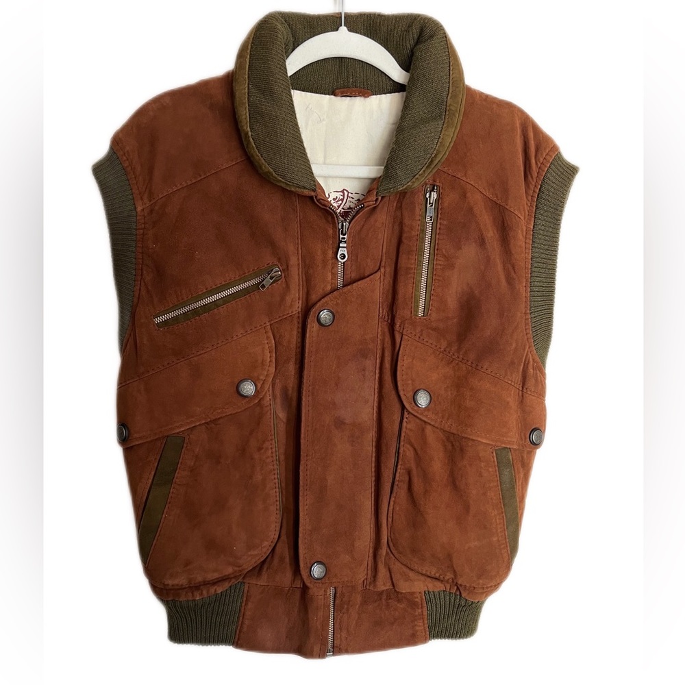 brown leather vest made in Patagonia Argentina